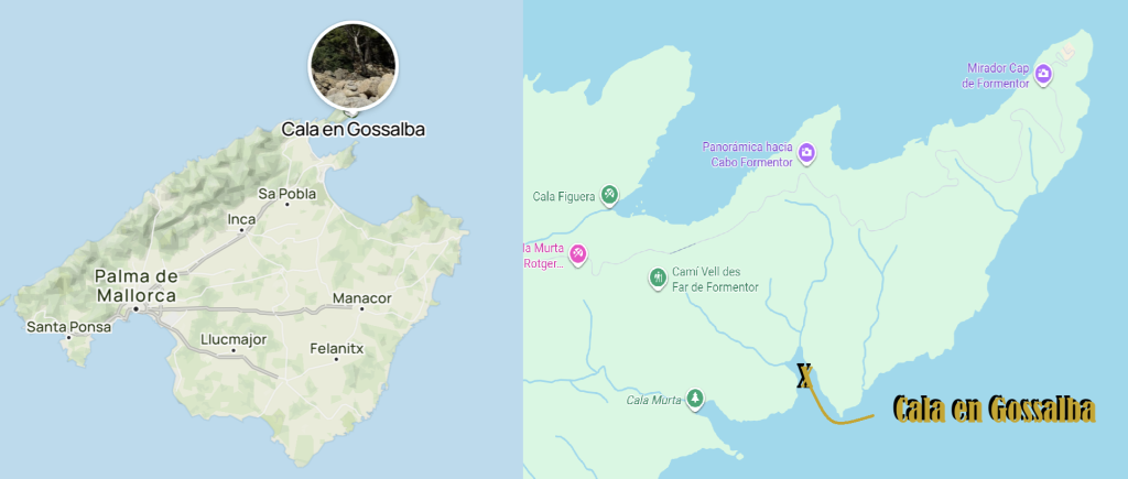 Two very close beaches in north of Mallorca: Cala Murta and Cala en Gossalba